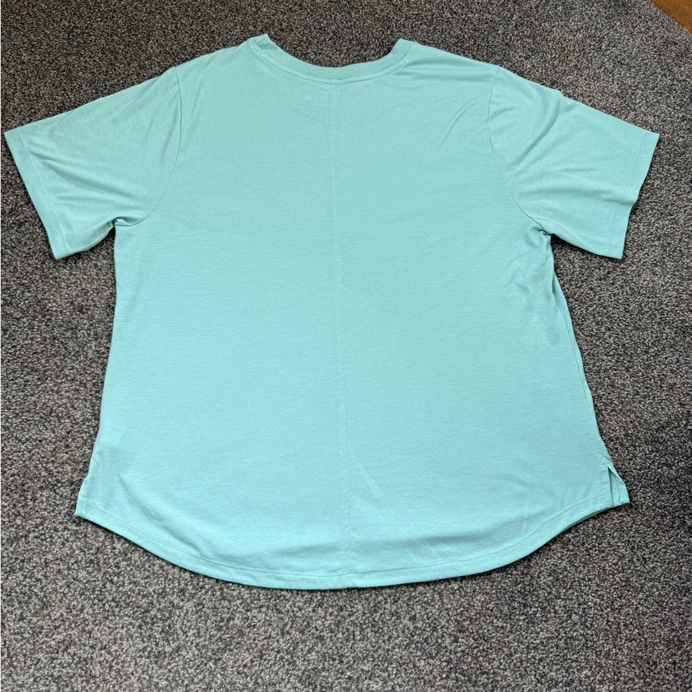 Duluth Trading Co Light Aqua Crewneck Short Sleeve Tee - Picture 3 of 3